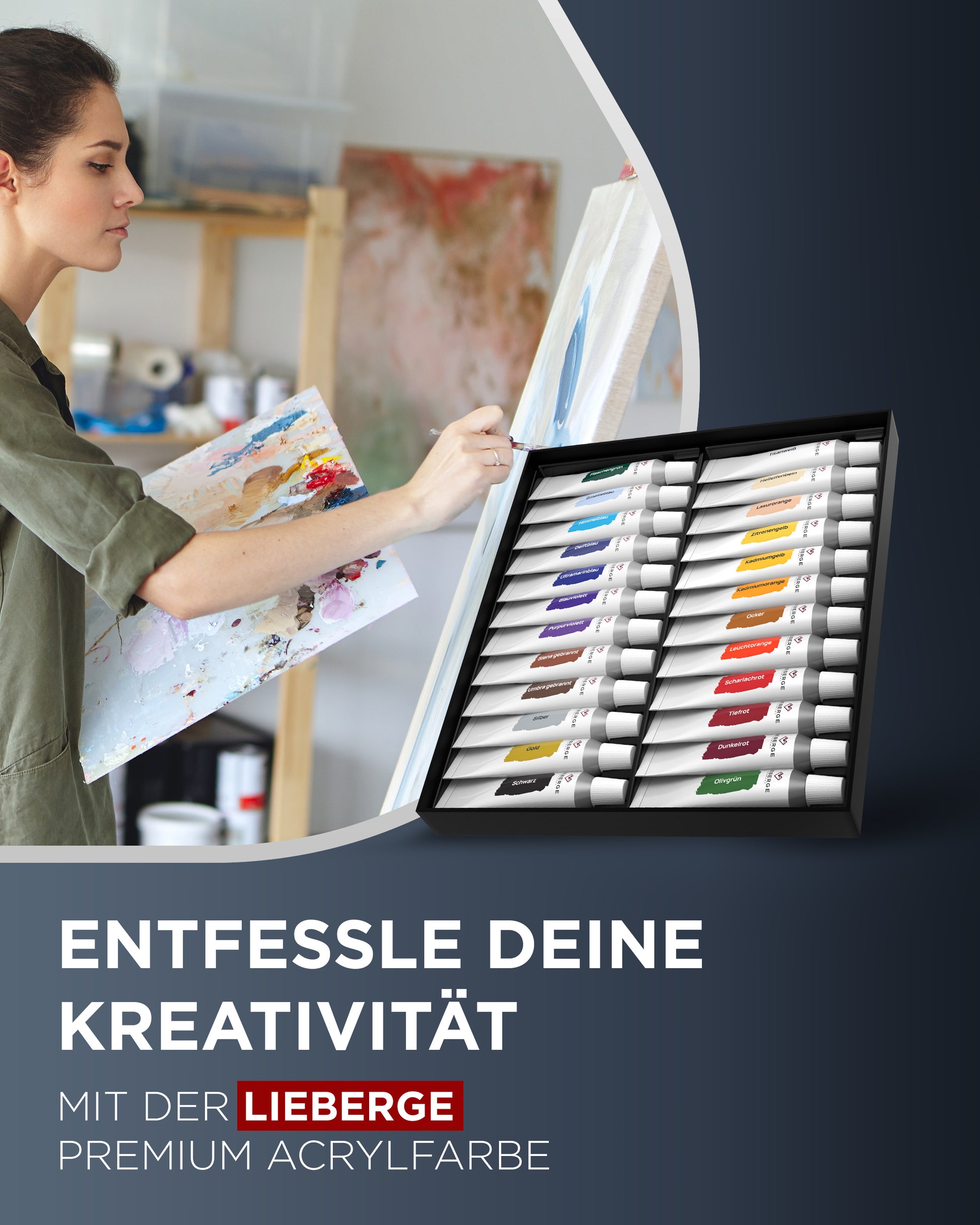 acrylfarben set, acryl farben, acryl malerei - Frau malt, Farbübersicht