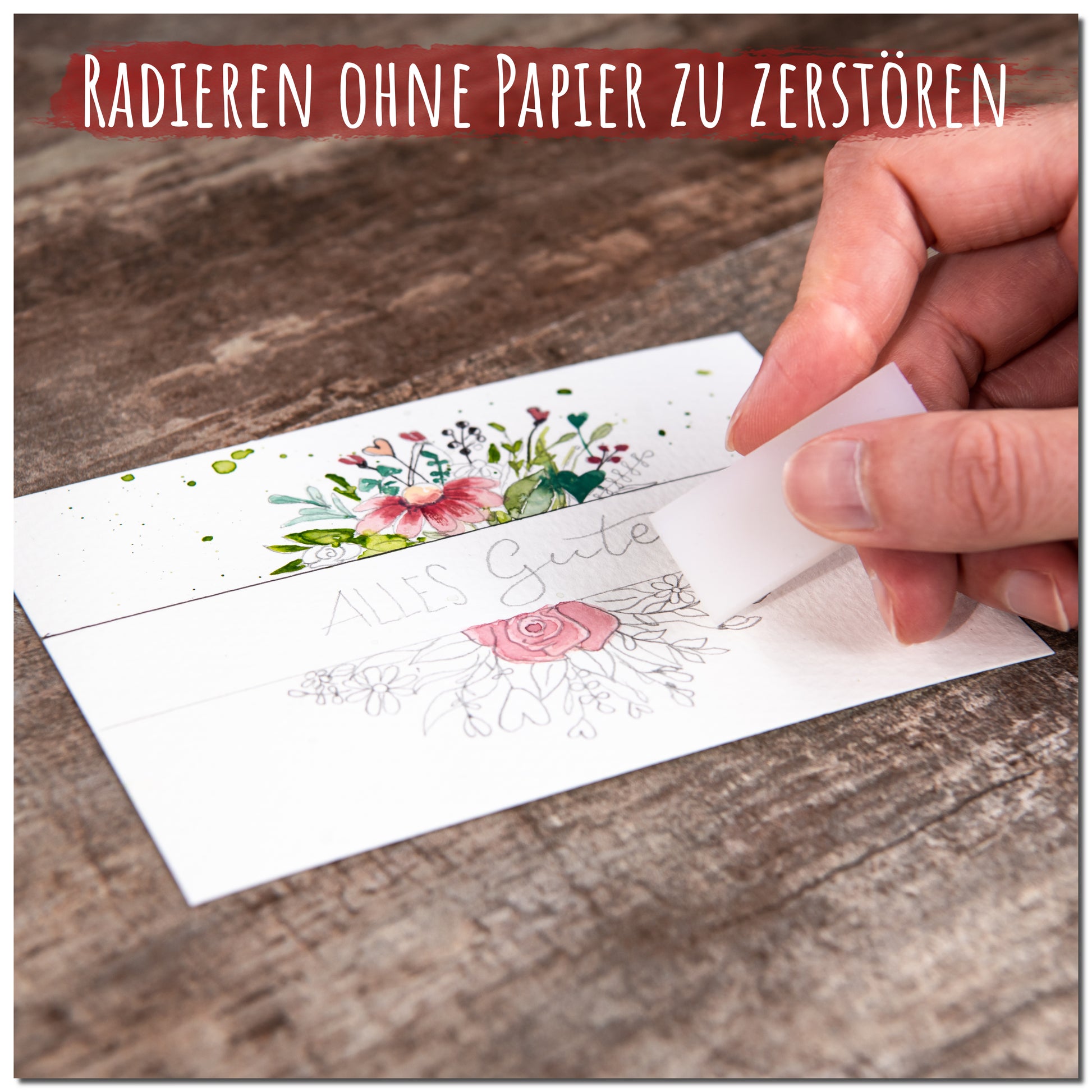 aquarell postkarten, aquarell postkarte, aquarell papier - radierfest