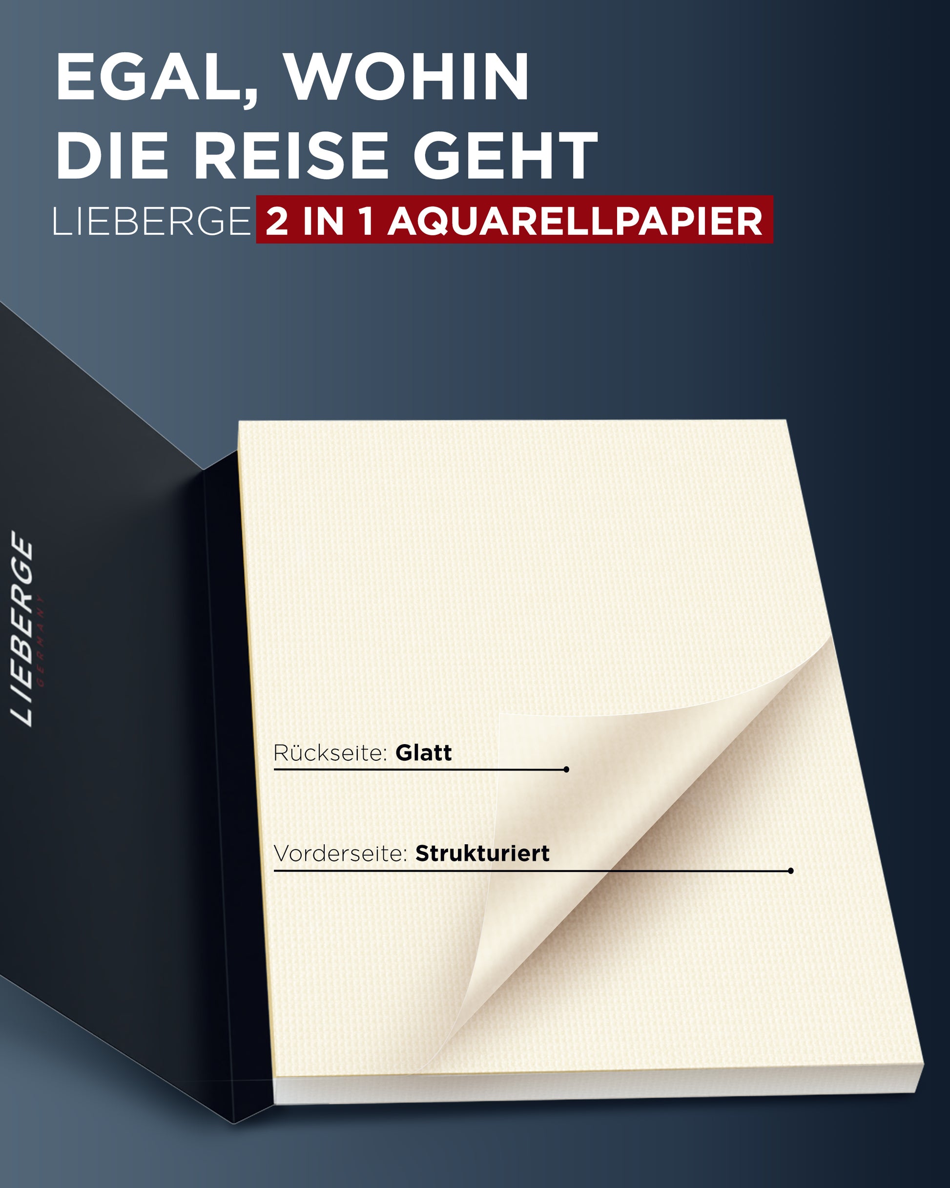 aquarellpapier, papier für aquarell, papier aquarell - strukturierte vorderseite, glatte rückseite