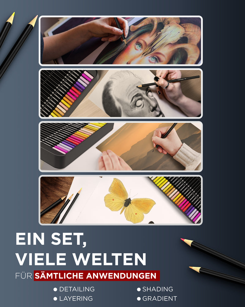 buntstifte, bunt stifte, buntstifte set - detailing, shading, layering, gradient
