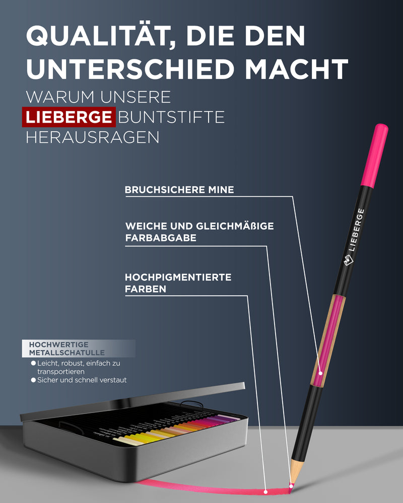 buntstifte, bunt stifte, buntstifte set - hochpigmentiert, weiche farbabgabe