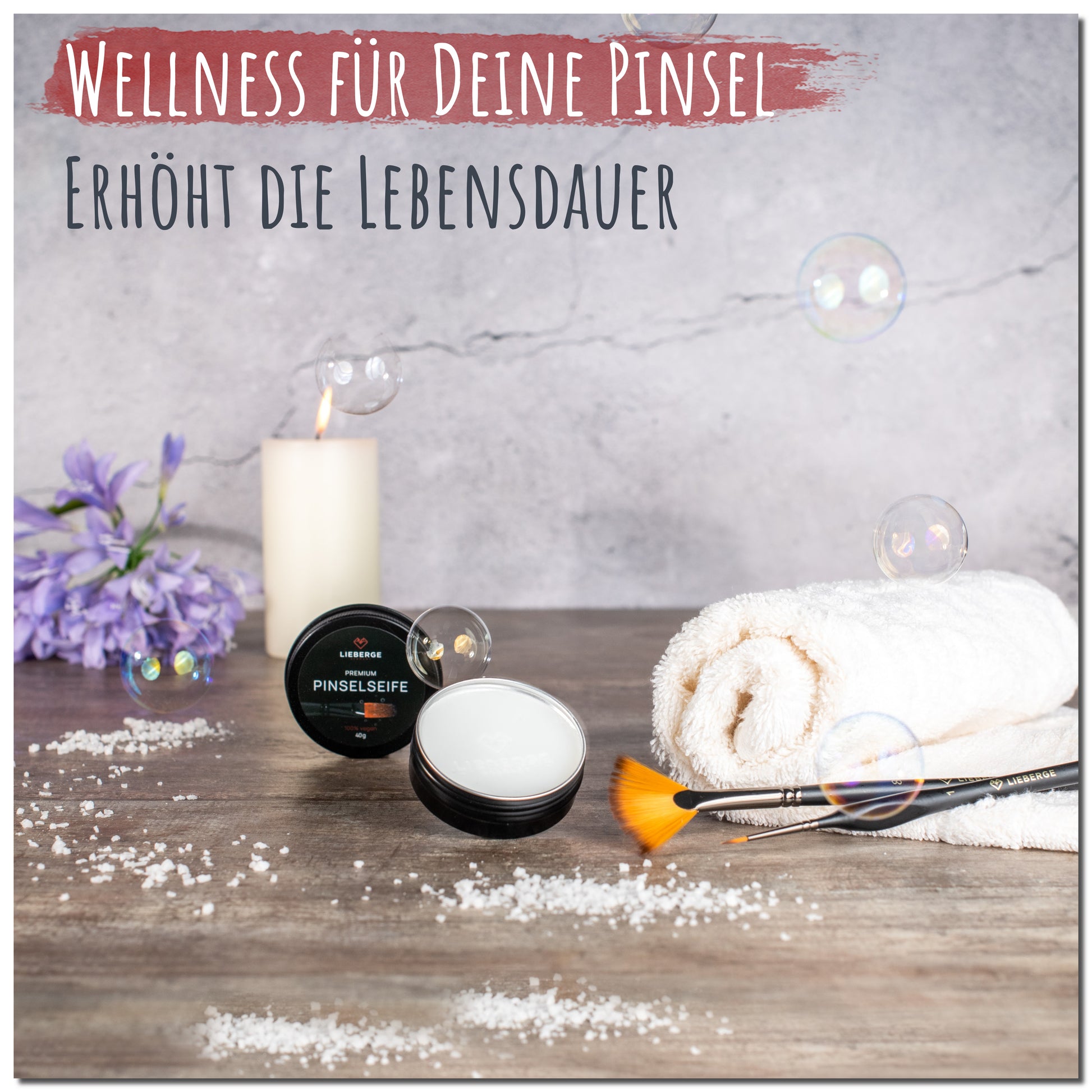 pinselseife, pinselreiniger, acrylpinsel reinigen - pinselpflege auf höchstem niveau, wellness