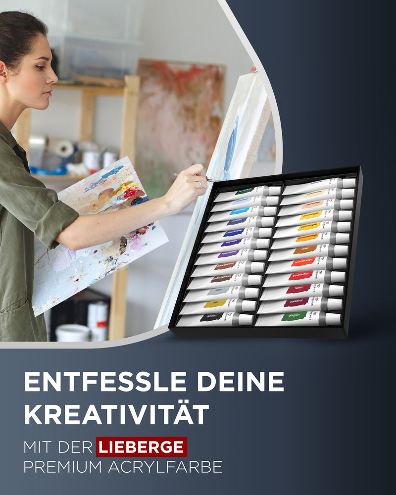 acrylfarben set, acryl farben, acryl malerei - Frau malt, Farbübersicht