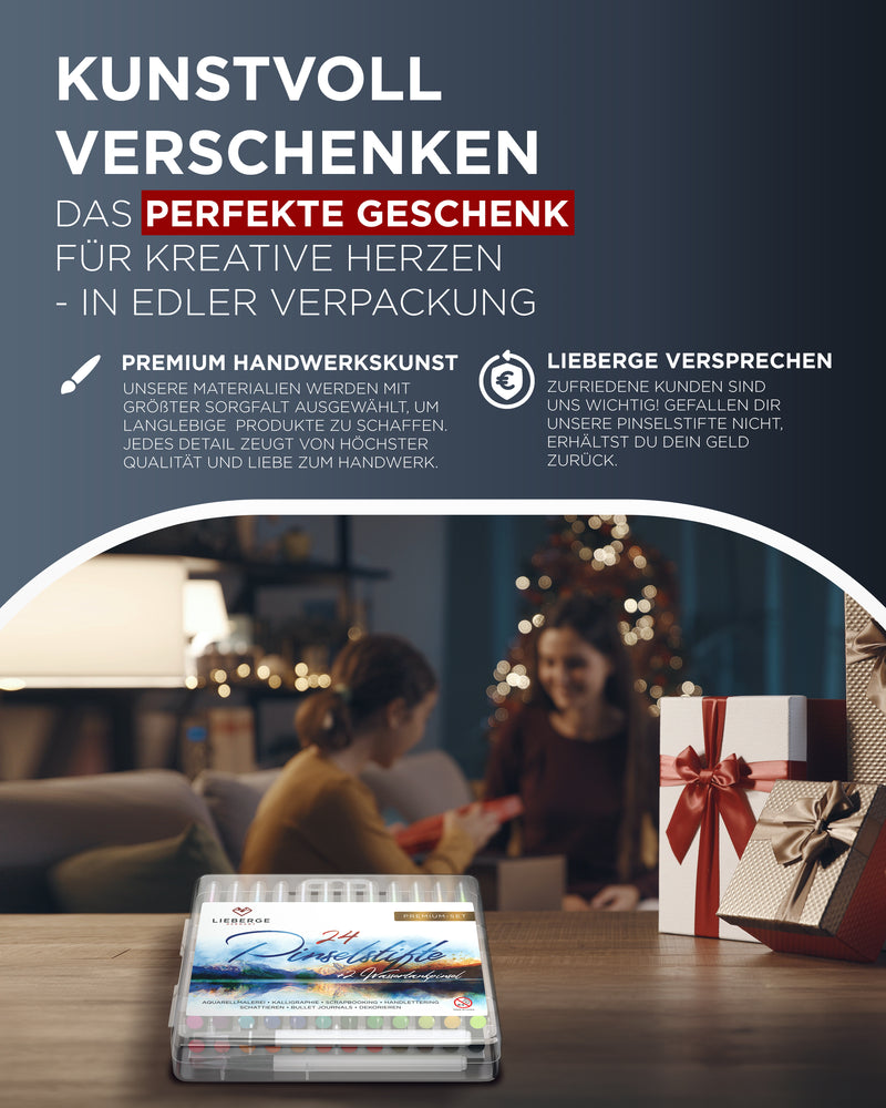 Pinselstifte, Brush Pen, Aquarellstifte - Das perfekte Geschenk in hochwertiger Verpackung