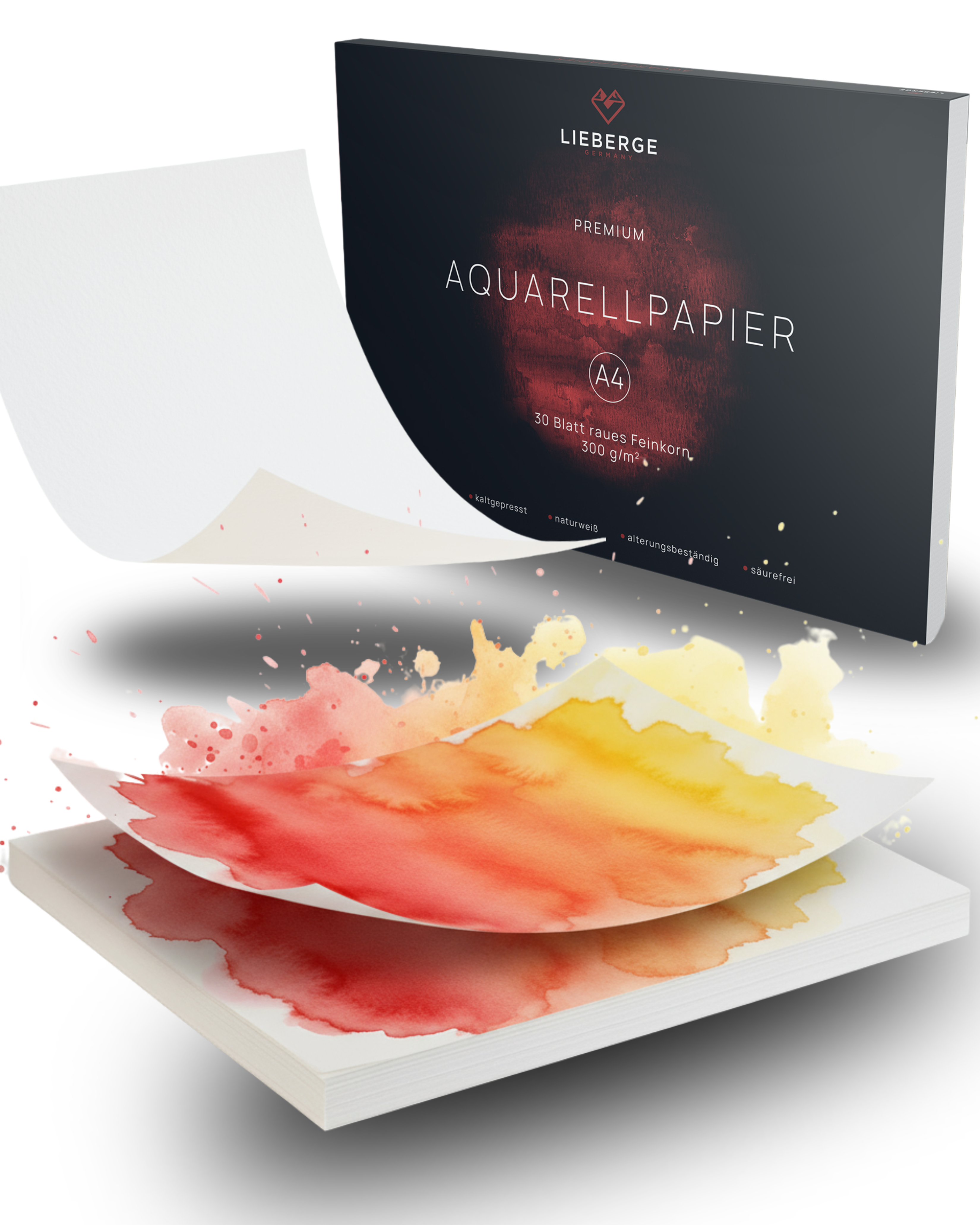 Aquarellpapier A4 | 300g, 30 Blatt