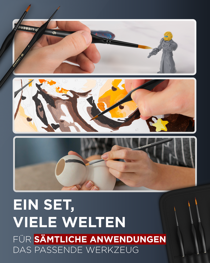 feine Pinsel, Pinsel Set, Pinsel Acrylfarbe - tabletop, modellbau, mlane nach zahlen, objekte bemalen