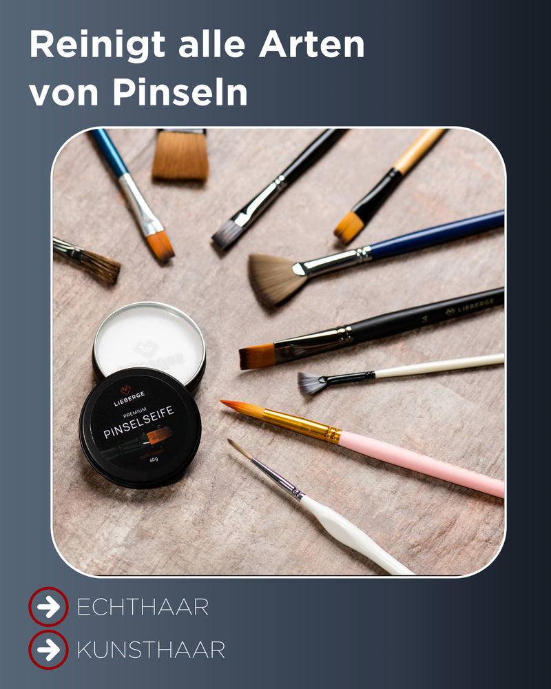 pinselseife, brush soap, pinselsreiniger, reinigung pinsel, acrylpinsel reinigen, ölpinsel reinigen