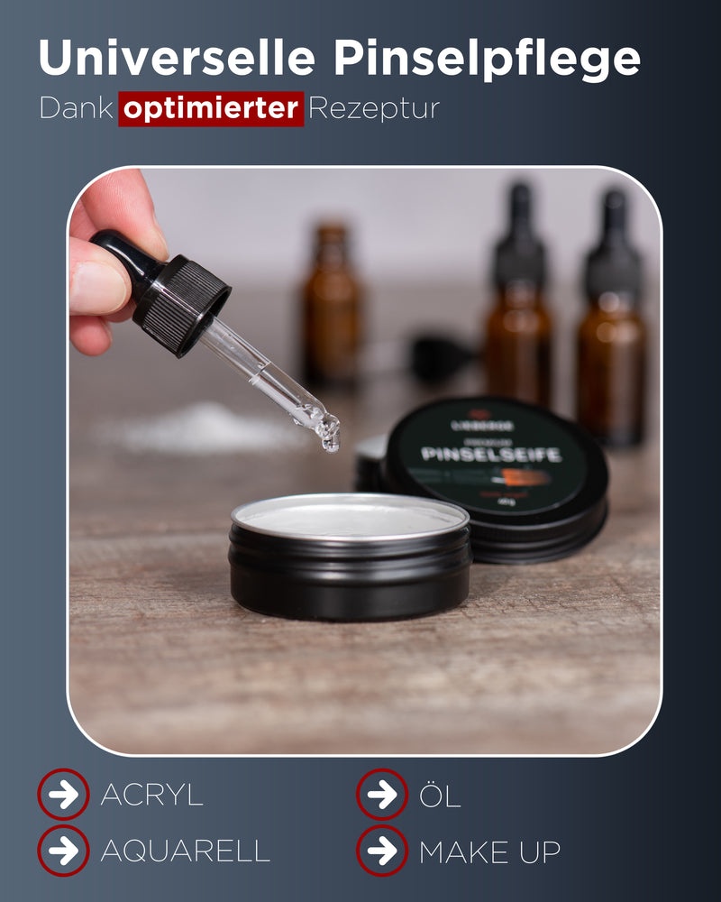 pinselseife, brush soap, pinselsreiniger, reinigung pinsel, acrylpinsel reinigen, ölpinsel reinigen